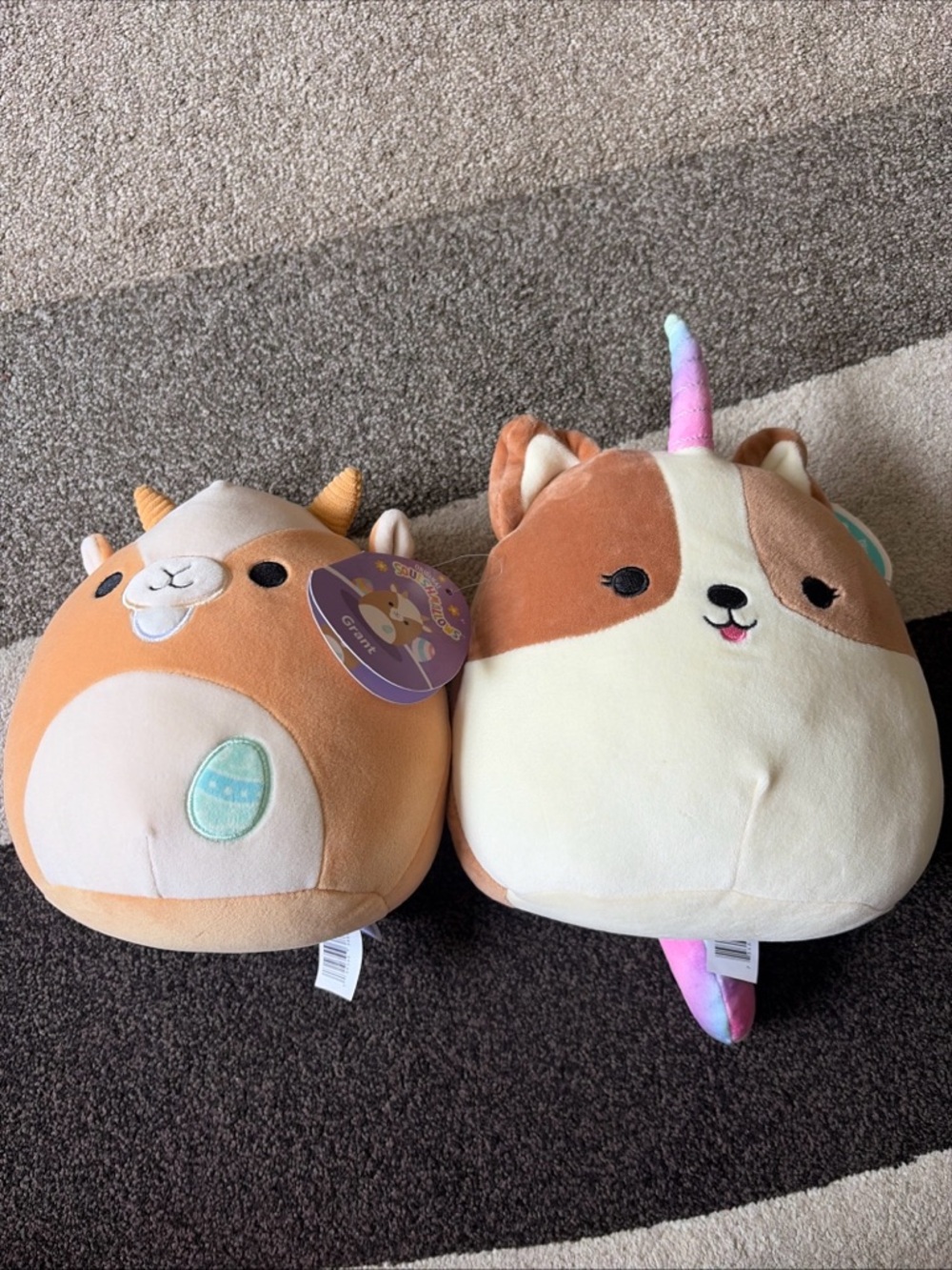 Squishmallows Lot Of 2- Marceline unicorn $ Grant Goat New